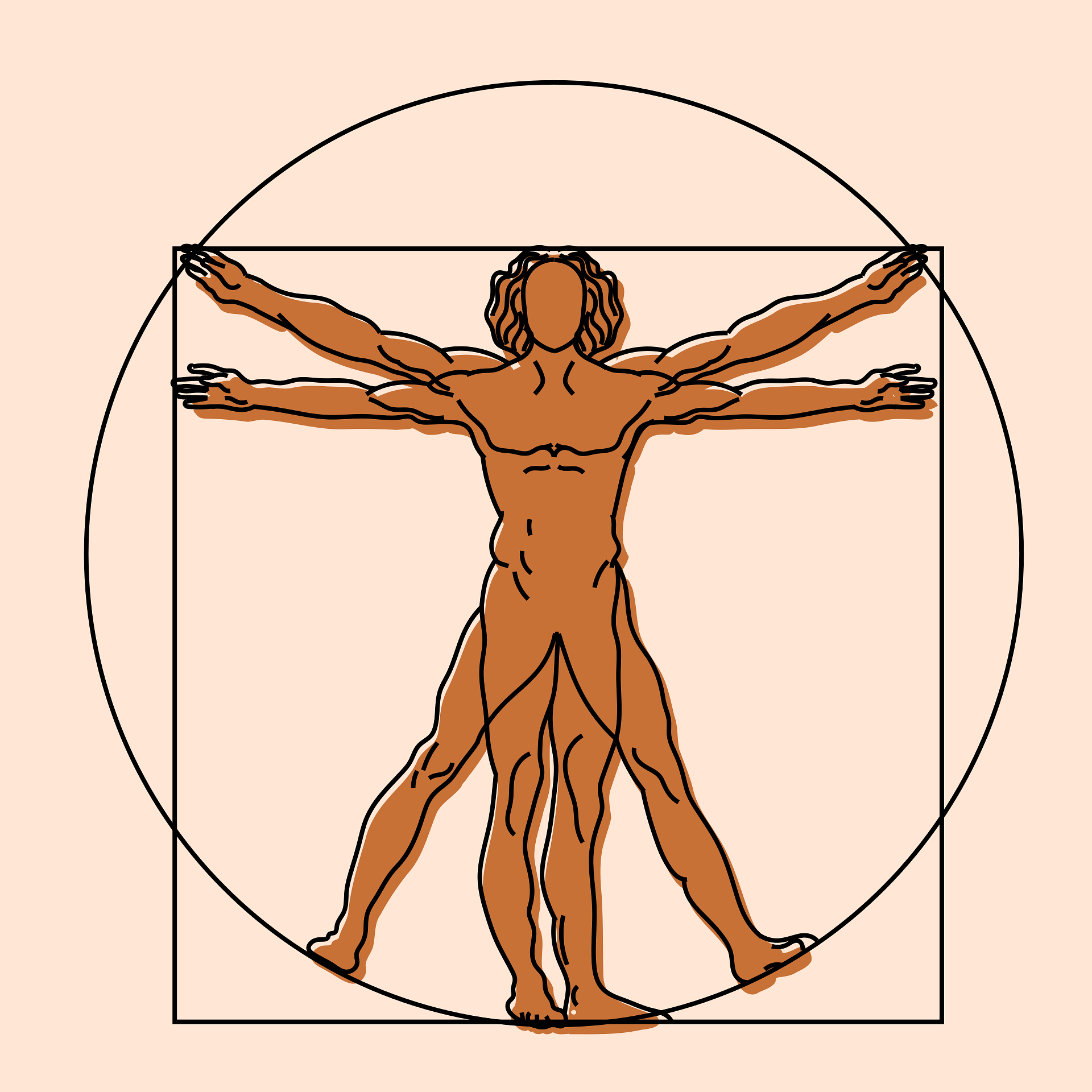Interpretation of Da Vinci's Vitruvian Man. Licensed by Pixabay